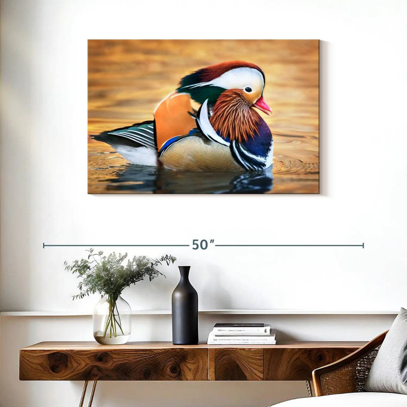 Brampt Flamboyant Mandarin Duck, 24" H x 36" W