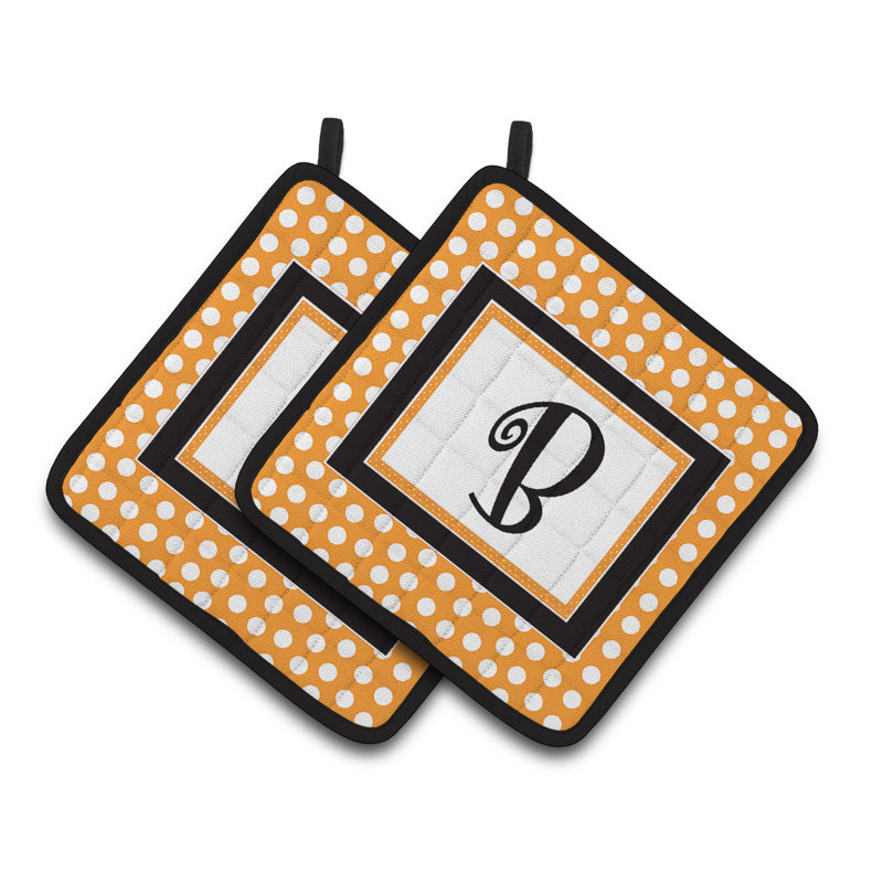 Manique à pois, Orange / Noir, B