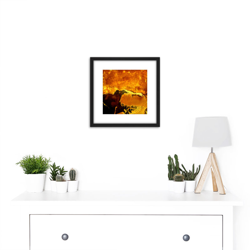 Abstract Liquid Gold Bright - Single Picture Frame Painting