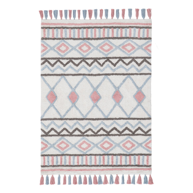 Wofford Southwestern Cotton Area Rug, Rectangle 100 x 135cm