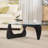 16.5'' H Modern Triangle Glass Coffee Table with Solid Wood Base-260954012