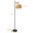Vintage Floor Lamp With Baboo Lampshade Dimmable Bulb And Remote Control App Control