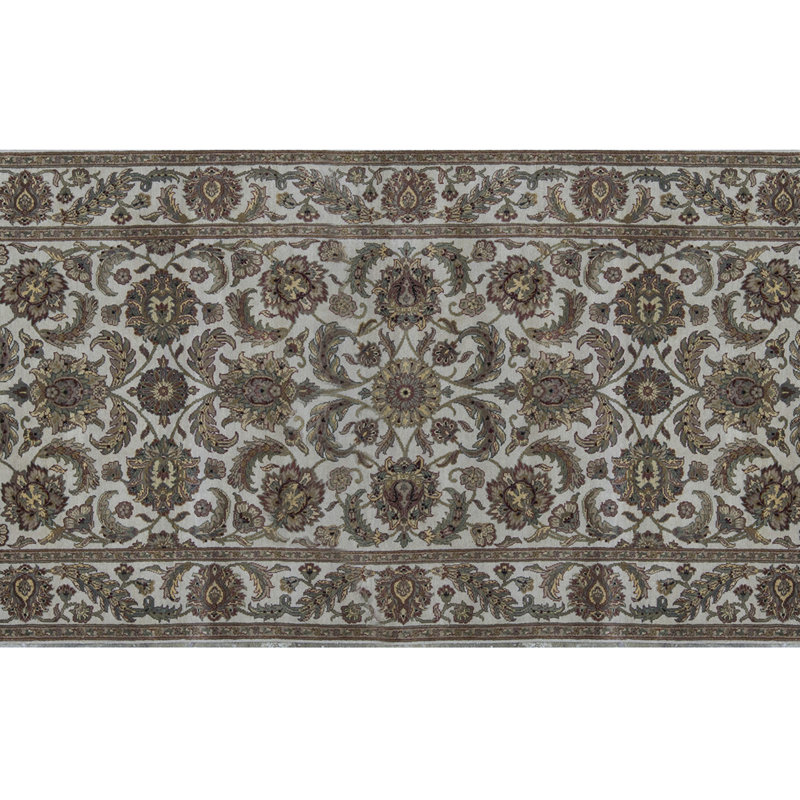 Tapis de couloir ivoire et ivoire noué à la main Trinity