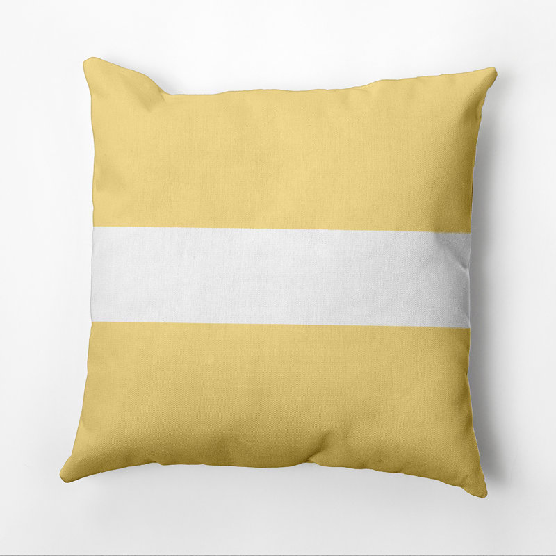 Outdoor Reversible Throw Pillow, 20" x 20", Soft Lemon