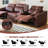 Power Recliner Sofa Set, 4-Seat Reclining Sectional Sofa With Adjustable Headrest &  Power Recline, Breathable Leather With Storage Console & USB Ports, Easy Assembly Living Room Furniture Sets