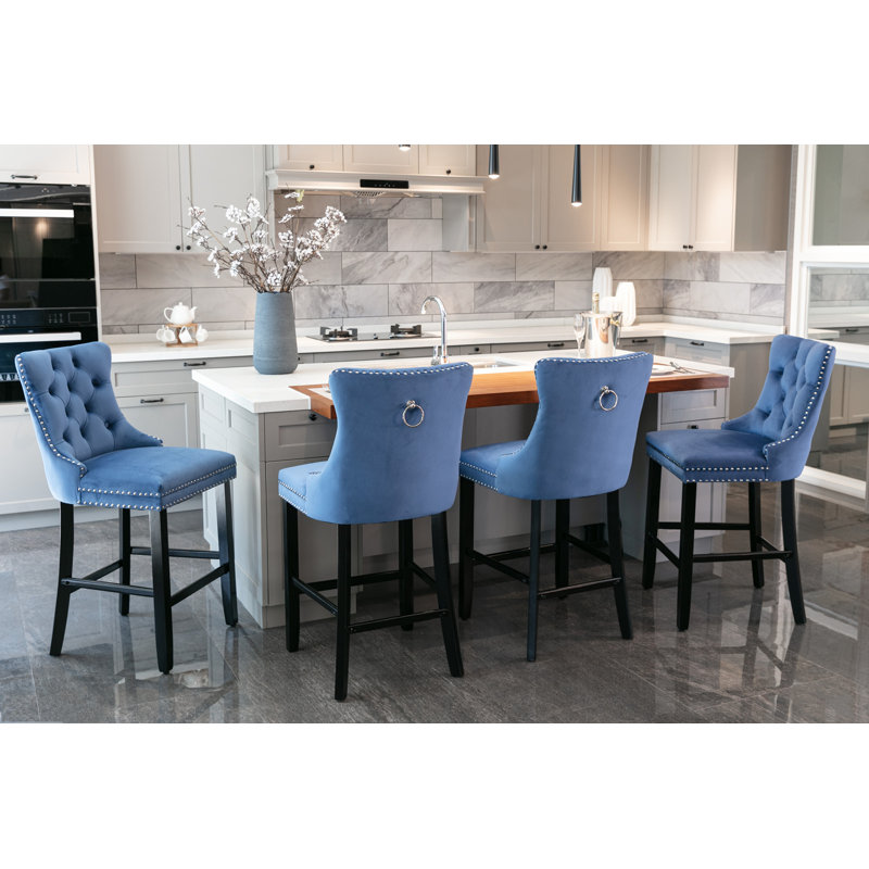 Upholstered Counter Stool, Grey