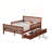 Wood Platform Bed with Guardrails on Both Sides and Two Storage Drawers-402092925-393769964