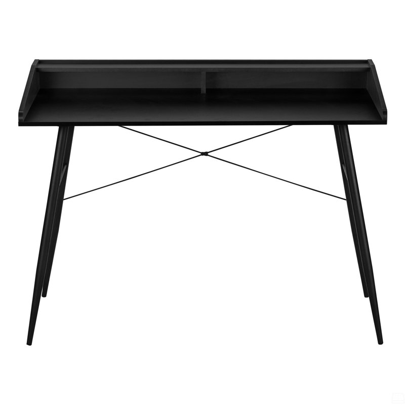 Bureau d'ordinateur, bureau personnel, ordinateur portable, tablettes de rangement, L 48 po, Noir