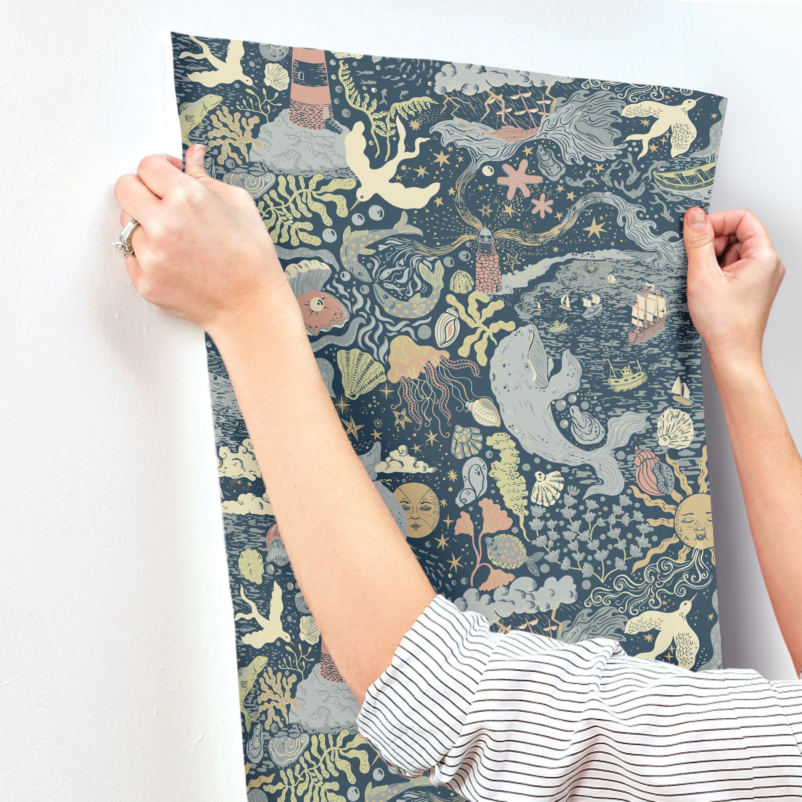 Wallpaper Double Roll, Dark Blue