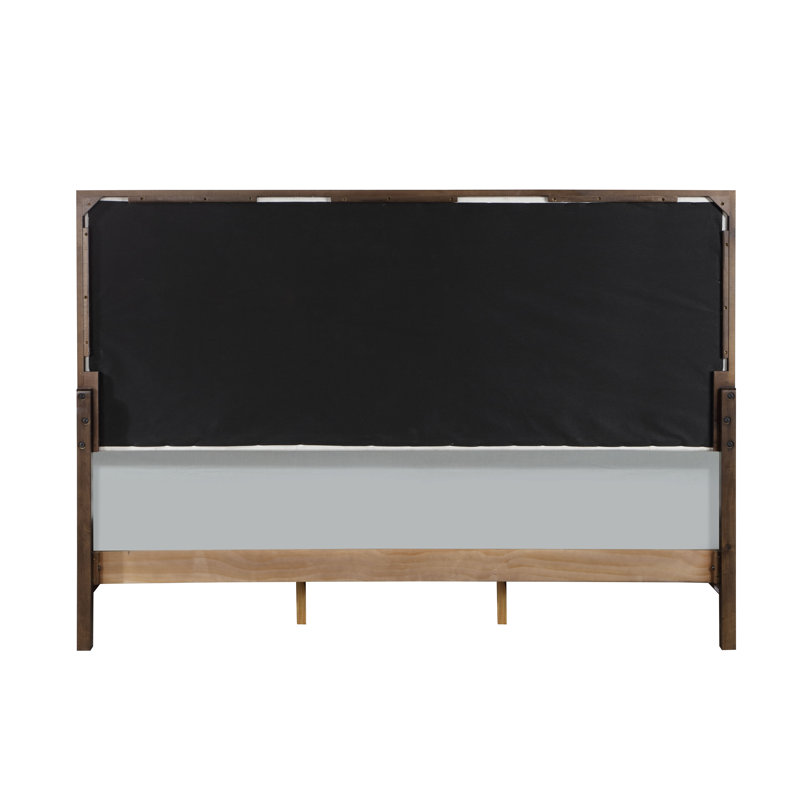 Grand lit Ineze en tissu gris clair