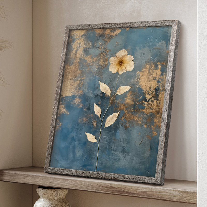 Reproduction encadrée FLORAL Series XLV III - bois massif, H 11 po x l 9 po