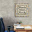 Art textuel sur toile «Inspirational Message Friends Becher» par Jean Plout, 26 po x 26 po-631899723