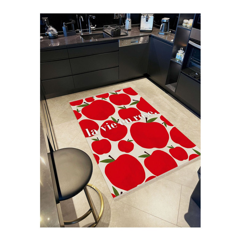 Tapis décoratif lavable à la machine moderne Paris, Sous-tapis rectangulaire de 3 pi 3 po x 4 pi 11 po