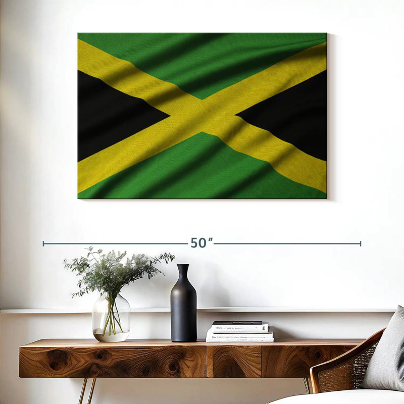 Borges Waving Jamaica Flag, 26" H x 39" W