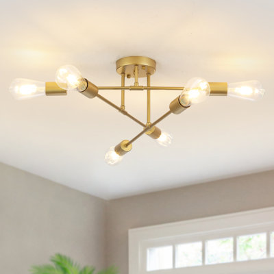 Dorae 6 - Light Dimmable Sputnik Modern Linear Chandelier