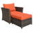 Wicker 4 - Person Patio Conversation Set with Cushions-493606946