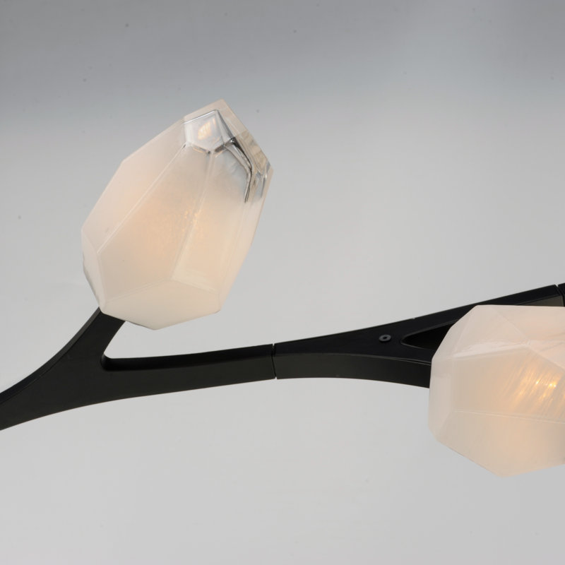 Lustre linéaire en cristal 10 lumières Dreanda, Noir