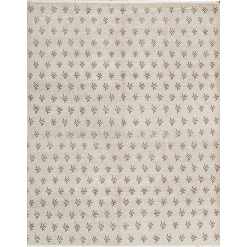 Tapis beige noué à la main de haute qualité
