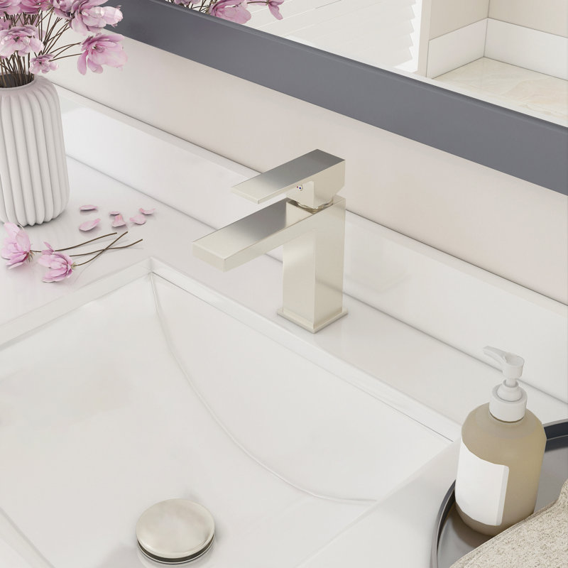Faucetpopup301 Bathroom Faucet with Drain Assembly, Brushed Nickel