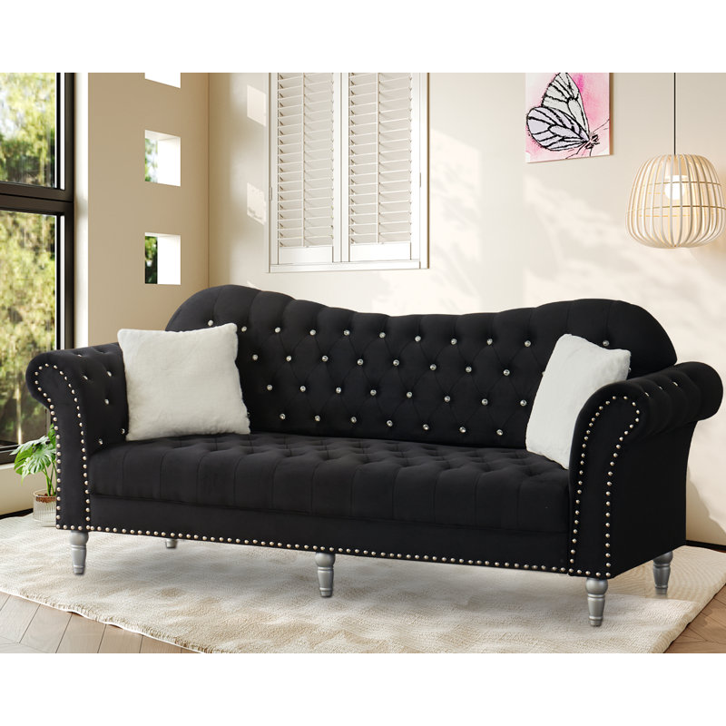 Canapé Chesterfield Josielyn, Noir