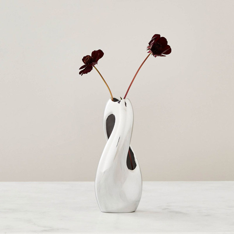 Silver Twist Bud Shaped Metal Table Vase