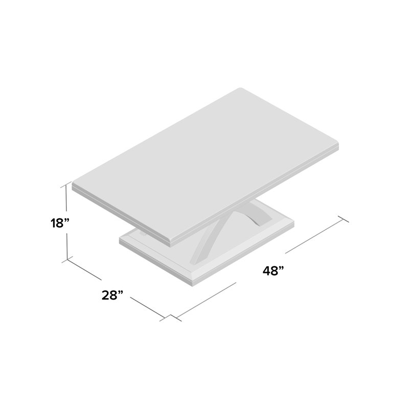 Almeta Cross Legs Coffee Table, Dark Cherry