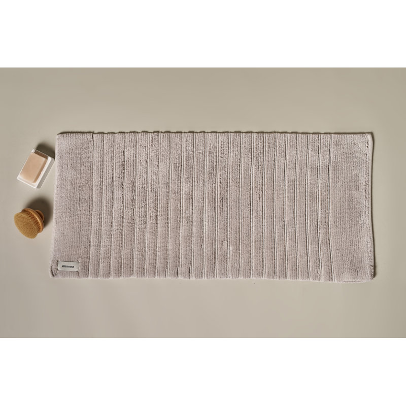 Organic Cotton Runner Bath Mat, Light Grey