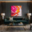 Abstrait art fluide sur toile orange-283377854