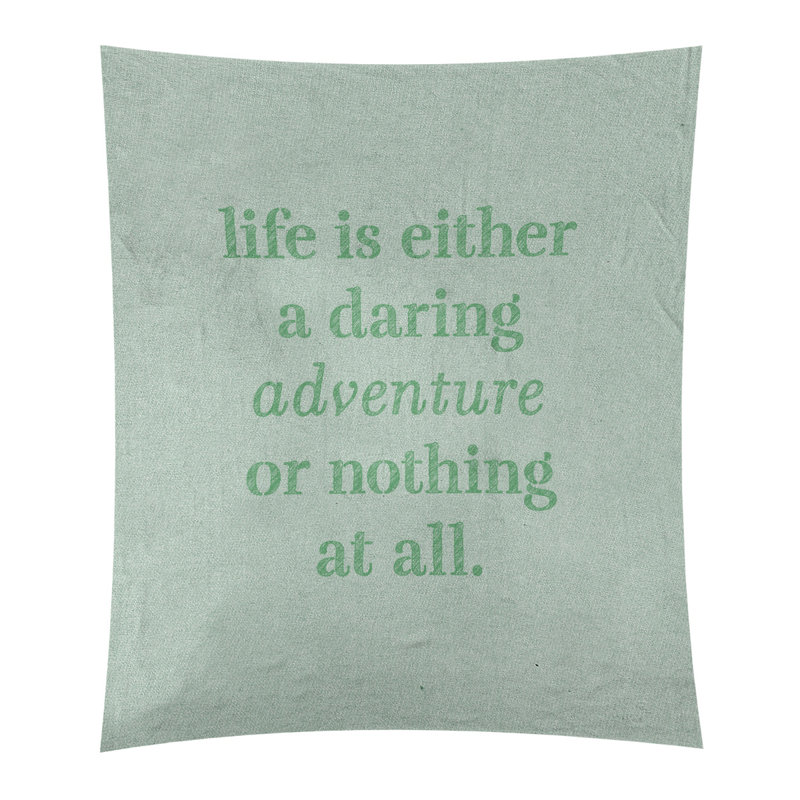 Tapisserie en polyester "life quote" adventure, H 80 po x l 68 po, Vert