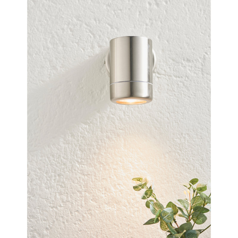 Youenn Brushed Stainless Steel Outdoor Armed Sconce