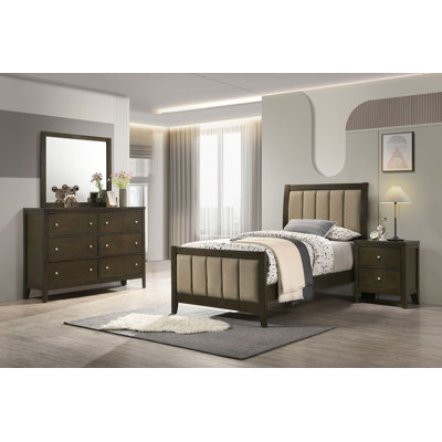 Majeski 4-piece Twin Bedroom Set Dark Cocoa