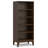 Harper 66"H Solid Wood Mid-Century Modern 5-Shelf Bookshelf with Angled Frame and Tapered Legs