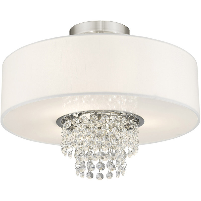 Paralimni Fabric Semi Flush Mount