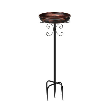 35In Metal Bird Bath For Outside, Vintage Freestanding Birdbaths & Birdfeeder, Bird Baths Feeder Bowl For Outdoors Garden Patio Yard Lawn Decor, Upgraded 5-Pronged Base (Antique Bronze)