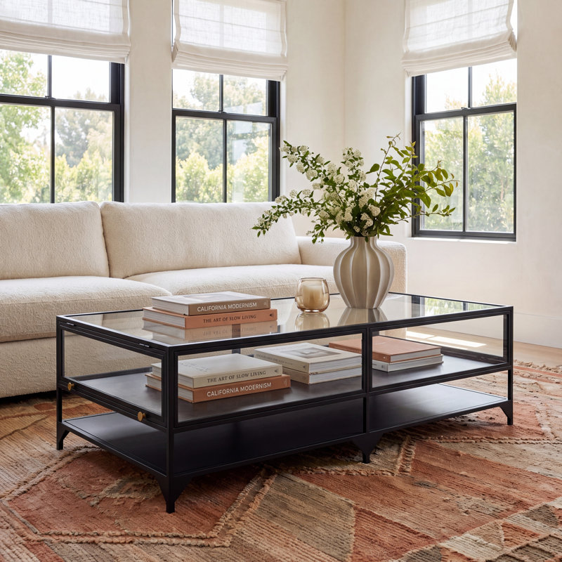 Bayline Glass Top Single Coffee Table