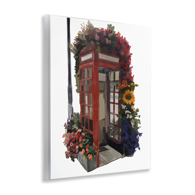 Floral Swathed Phone Booth Wall Plaque Art, design by Amelia Noyes