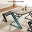 Beauviore Dining Table Set For 4, Z-Shaped Leg Kitchen Table Set With 2 Upholstered Benches, 3 Piece Dining Table Set For Kitchen-1142742871