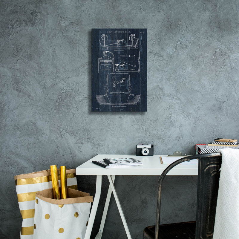 «Epic Graffiti» «Boat Lancing Blueprint 1» par Wild Apple Portfolio, art mural sur toile, 12 po x 18 po, H 18 po x l 12 po