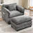 Boucle Fabric Club Chair Armchair with Ottoman-613019567