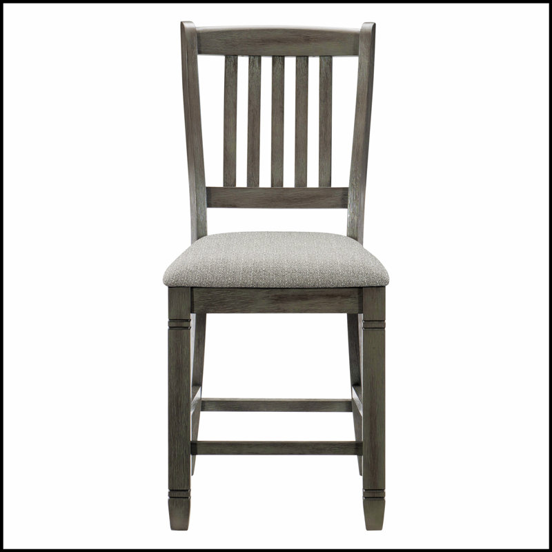 Ensemble de chaises de salle à manger à hauteur de comptoir gris antique et 2 pièces