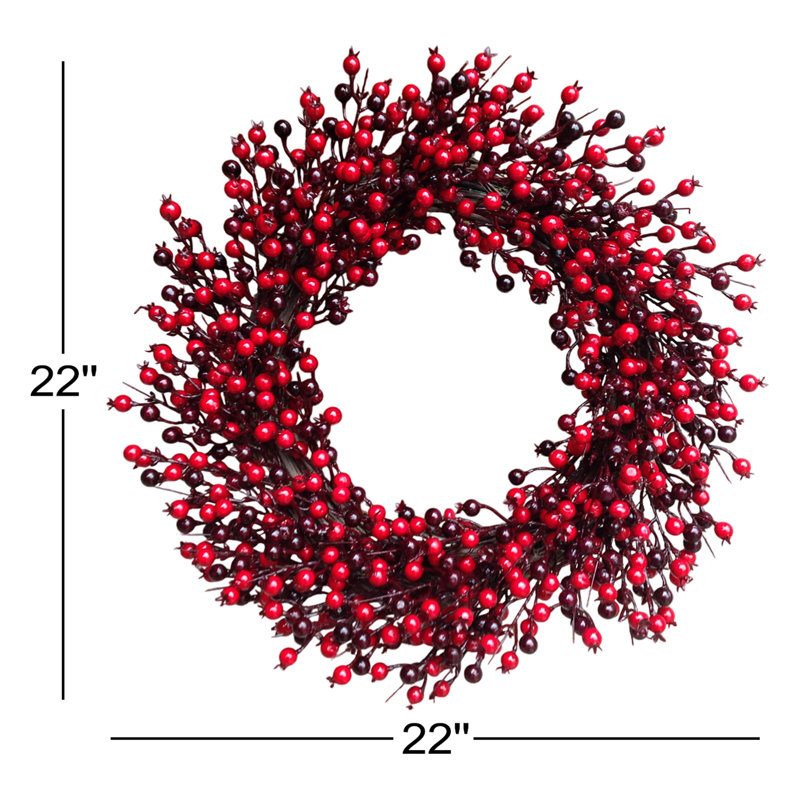Dried Berry Foam 22'' Wreath