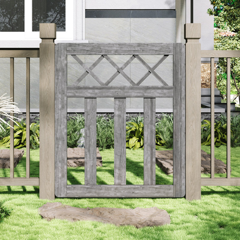 Towanna Wood Gate, Grey, 7.6 ft. H x 6.4 ft. W