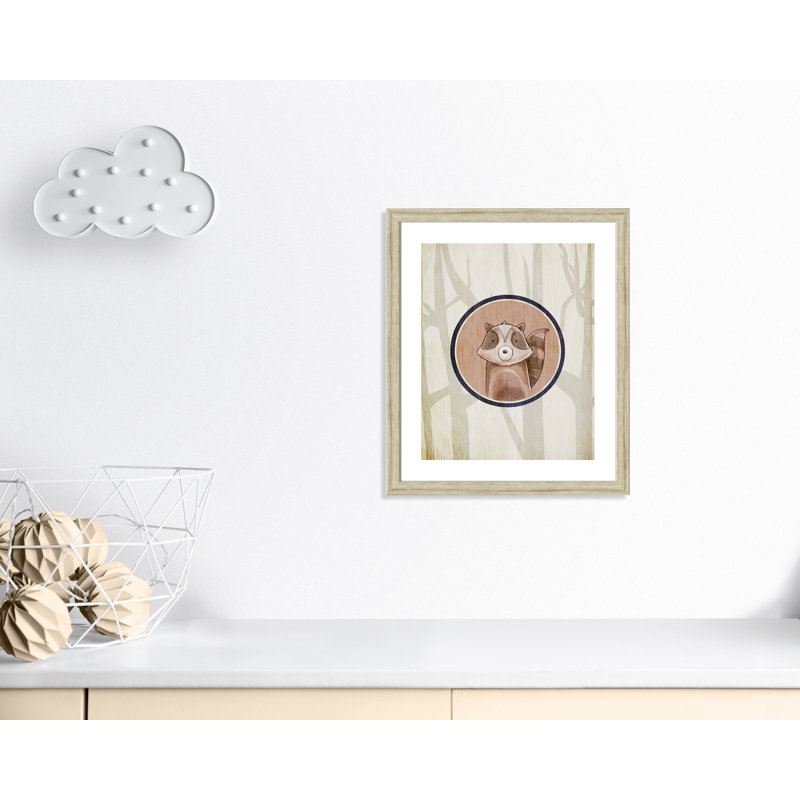 Animaux de la forêt, impression sur papier 1 pi, H 24,5 po x l 20,5 po x P 0,6 po, Cadre plat beige