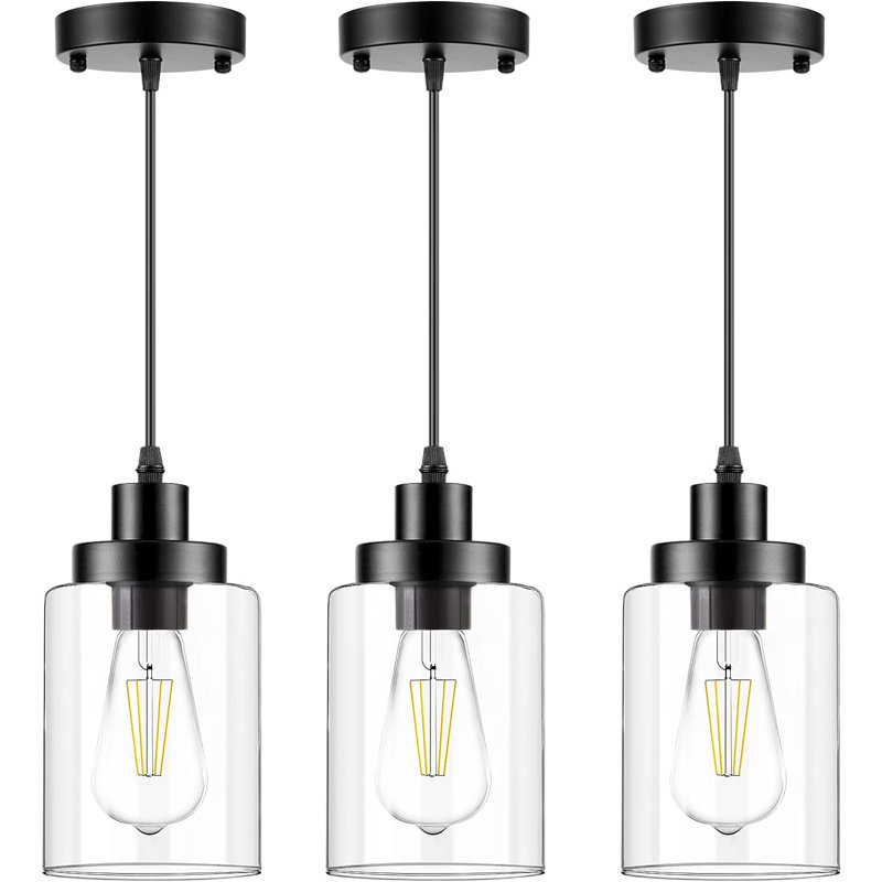 Quantrell 3 - Light Matte Black LED Kitchen Island Pendant