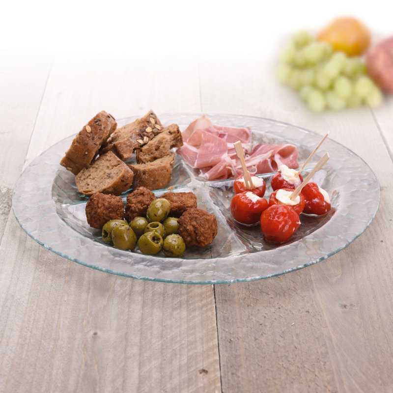 Symple Stuff Glass Divided Serving Dish
