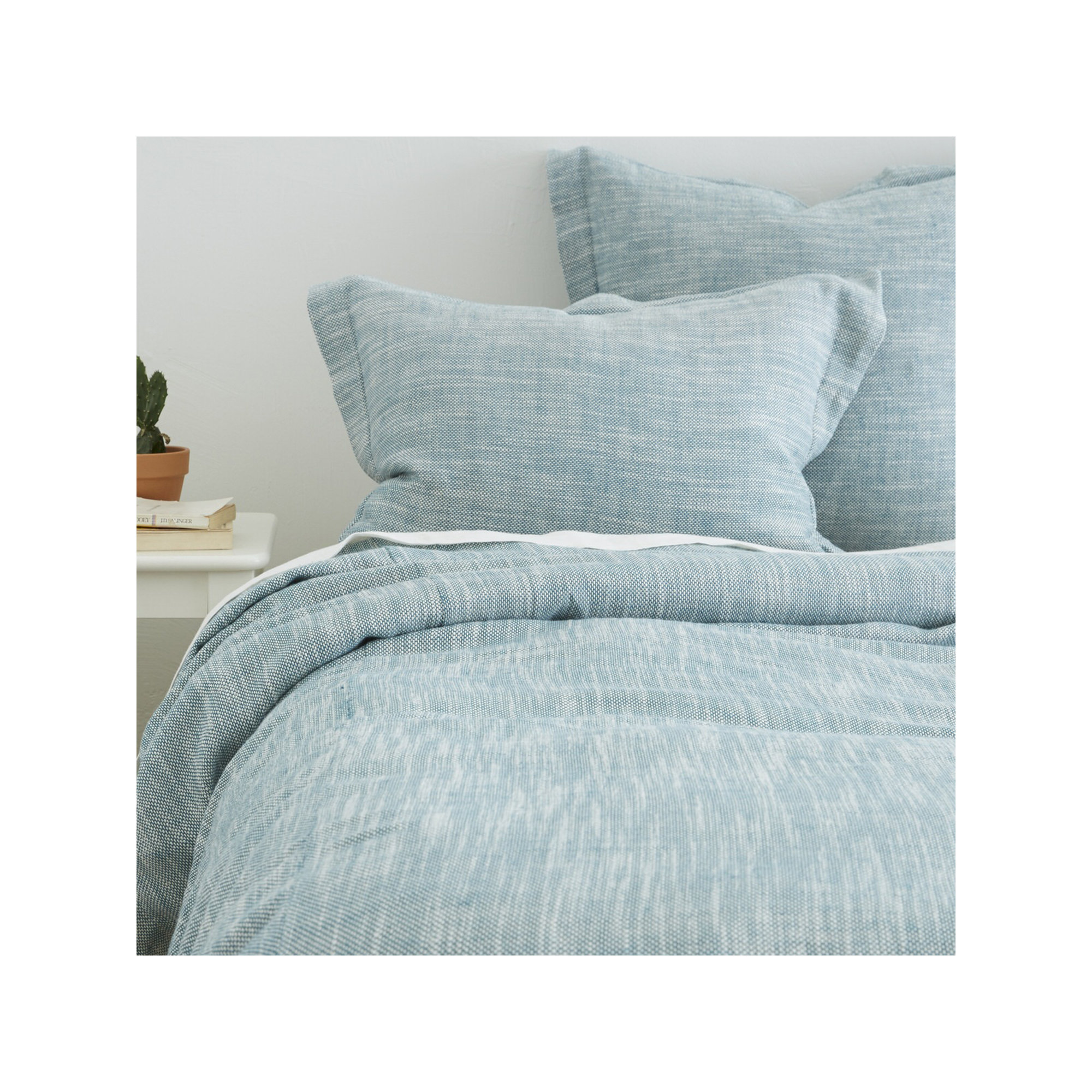 Sensa Linen Blend Sham, Teal, King