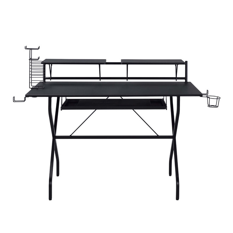 Bureau d'ordinateur rectangulaire avec plateau pour clavier