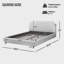 Lit plateforme grand avec tissu Boucle, lit plateforme tapissier en tissu Boucle avec tête de lit courbée, blanc, assemblage facile-1100871399-1101998837