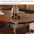 Simple solid wood oval-shaped coffee table