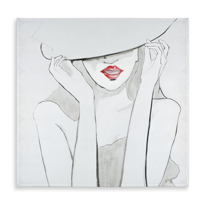 Woman with Big Hat Tablecloth - Figurative Beauty Decor